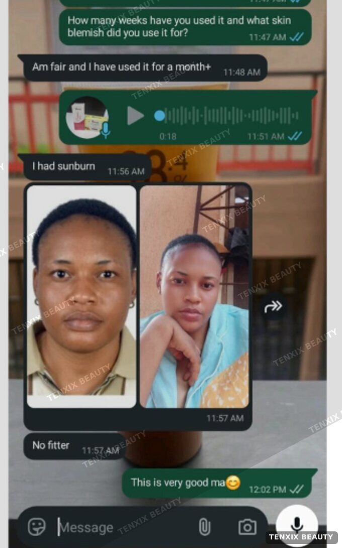 Customer WhatsApp message with photos