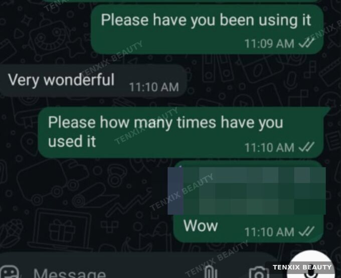 Customer WhatsApp message