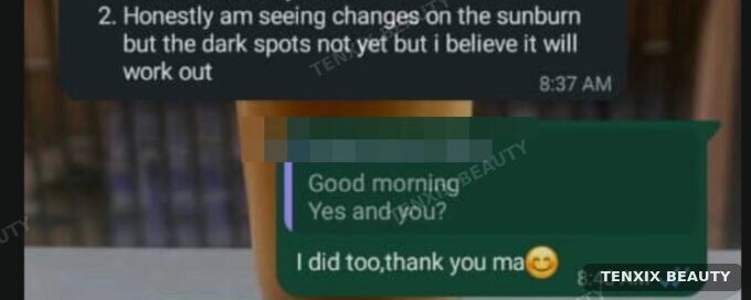 Customer WhatsApp message