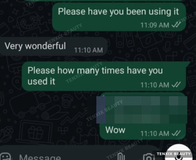 Customer WhatsApp message