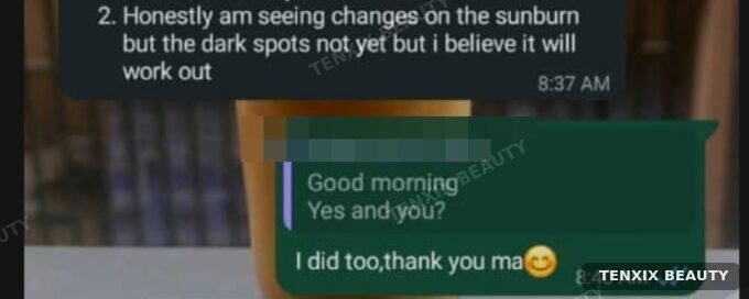 Customer WhatsApp message